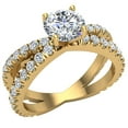 thumbnail image 5 of X Cross Split Shank Round Brilliant Diamond Engagement Ring 1.75 CT TW 18K Gold (G-H,I1), 5 of 8