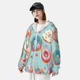 thumbnail image 3 of Daiia Colorful Donut UPF 50+ Sun Protection Hoodie Jacket Lightweight Long Sleeve Sun Shirt for Women Men with Pocket Hiking Outdoor-3X-Large, 3 of 7