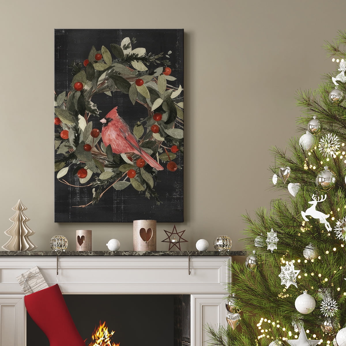 Christmas Cardinal I- Gallery Wrapped Canvas