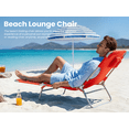 thumbnail image 2 of SHOUFTW Folding Lounge Chair, Portable Beach Chair with Adjustable Backrest, Steel Frame Outdoor Reclining Chair for Camping, Picnic, Backyard, Red, 2 of 12