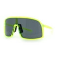 thumbnail image 4 of Classic Mens Oversized Shield Wrap Around MTB Sport Plastic Sunglasses Green - Black, 4 of 8