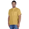 thumbnail image 1 of Atasi Kurta Courte Col Mandarin Tee-Shirt Uni à Manches Courtes Henley avec Poche, 1 of 7