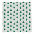 thumbnail image 2 of Ambesonne Green Xmas Shower Curtain, Ornamental Pines Snows, 69"Wx70"L, Pale Grey Dark Brown, 2 of 4