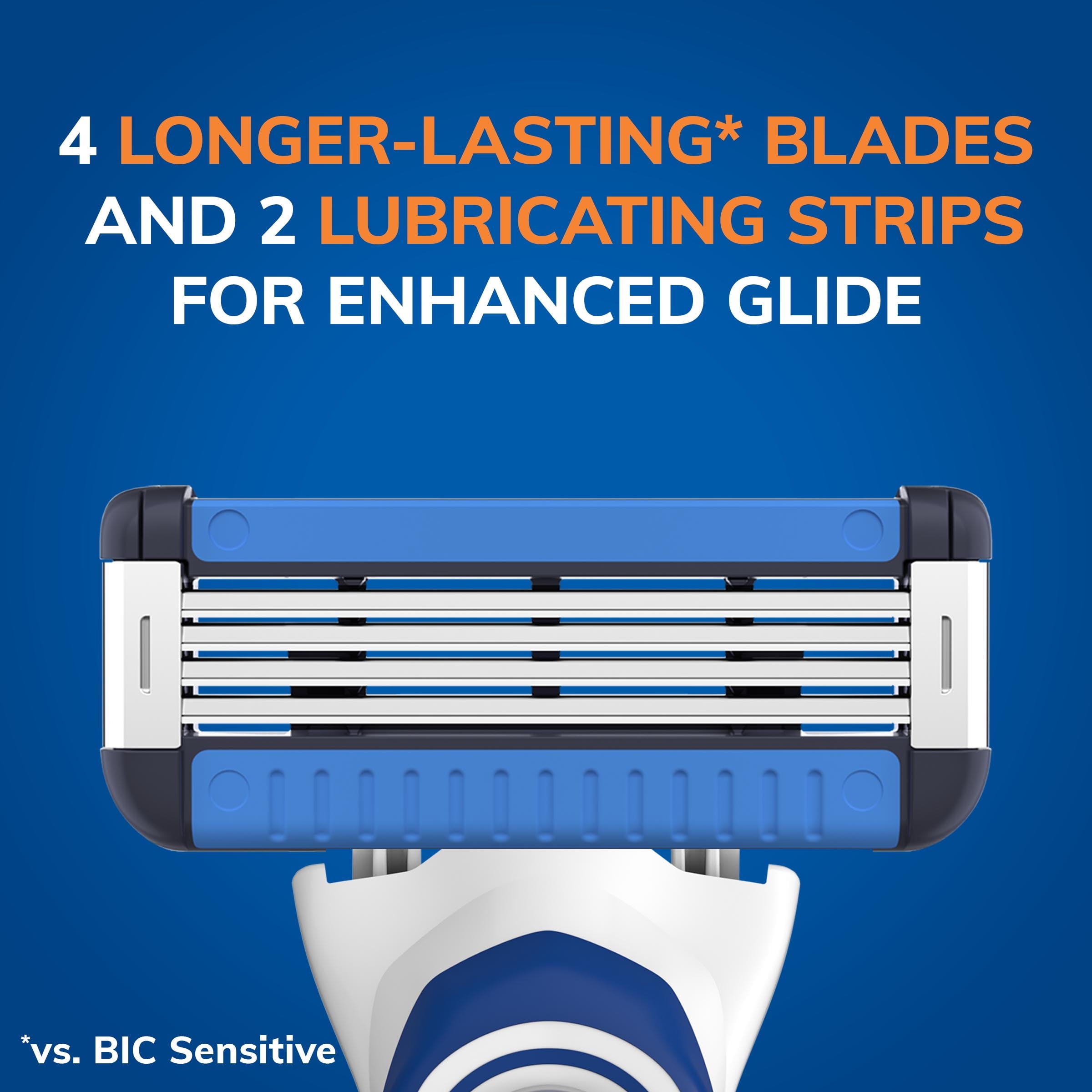 BIC EasyRinse Anti-Clogging Refillable Razors, Men's, 4-Blade, 1 Handle and 9 Refill Cartridges