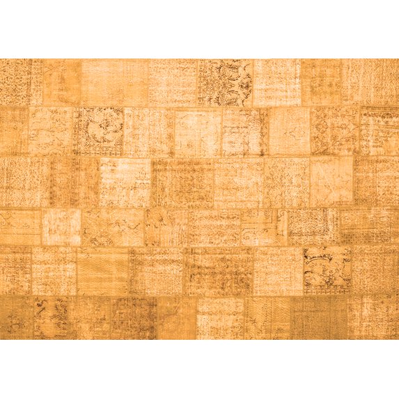 Ahgly Company Indoor Rectangle Patchwork Orange Transitional Area Rugs, 6' x 9'