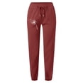 thumbnail image 3 of Women's Cargo Pants Ladies Minimalist Spring Summer Solid Color With Printed Pockets Drawstring Baggy Pants Women Red L, 3 of 3
