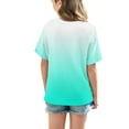 thumbnail image 5 of CFLVAEK T Shirts for Kids Girls Size 5-15 Casual Summer Short Sleeve Tshirts Oversized Round Neck Tshirt Fashion Gradient Graphic Tees Green Size 10 Years, 5 of 9
