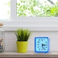 thumbnail image 2 of Brightly Colored Transparent Silent Desk Alarm Clock - Precise Quartz Movement Non-ticking Clock for Bedroom, Office & Nightstand, Compact and Portable,Silent Quartz Desk Clock(Sky Blue,), 2 of 8
