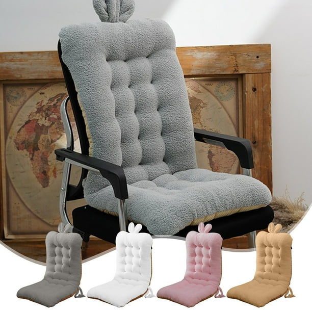 Xihbxyly Cojín para Mecedora, Suave Lana de Cordero, Cómodo y Antideslizante, Multiusos para Sentarse En El Suelo, Ideal para Relajarse En El Jardín, Rosa Suave, Blanco y Caqui, 40 X 85 Cm.