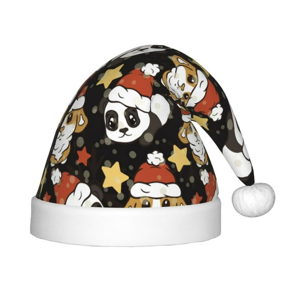 Balery Cute Dog Panda Pattern Santa Hat Christmas Hat Funny Christmas Hat Christmas Knitted Beanie Hat For Kids
