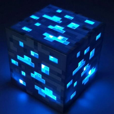 Remise Minecraft Game Peripheral Miners Lampe Rechargeable Night Light Toy (Bleu)