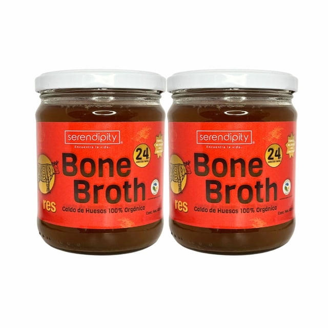 "Caldo de Huesos (Bone Broth) de RES - Caldo de Huesos de Res 400ml, Hecho con Ingredientes Orgánicos y Huesos de Libre Pastoreo" PAQUETE DE 2