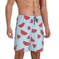 thumbnail image 2 of Balery Watermelon Pantalones cortos de pijama de punto de algodón para hombre con cinturilla y bolsillos-4X-Large, 2 of 6