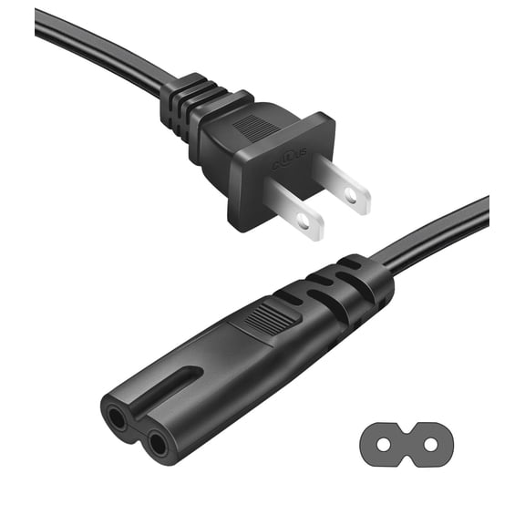 LujingZ AC Power Cord 2 Prong C8 to 2-Slot for TV PS4 PS5 Speaker Monitor Xbox One S X Wall Power Cable Replacement 6 Feet