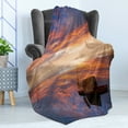 thumbnail image 4 of Fantasy Soft Flannel Fleece Throw Blanket, Imaginary World Man Shipping on His Boat Rowing Fluffy Clouds Endless View Image, Cozy Plush for Indoor and Outdoor Use, 50" x 70", Multicolor, by Ambesonne, 4 of 5