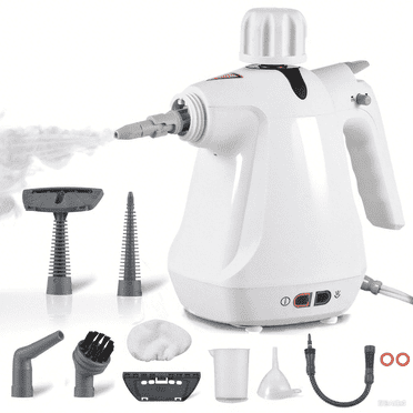 Yuyongr Handheld Steam Cleaner for Home Use, 10 Pcs Portable Steamer with Lock Button, 9.8 Ft Power Cord, 13.53 Oz Tank, High Pressure Temperature Steam Cleaner for Car, Grout, Kitchen, Furniture