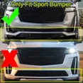 thumbnail image 3 of Front Bumper Splitter Lip V Style For 2021-2025 Cadillac Escalade Sport Carbon Fiber Color ABS, 3 of 17