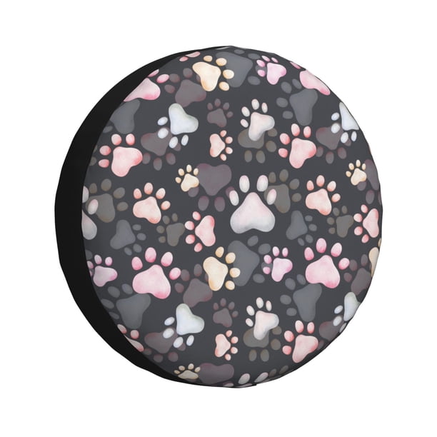 Balery Colorful Paws Of Dog Cubiertas para Neumáticos - Protector Resistente para Neumáticos de Camioneta, SUV, Remolque, Camper y RV-15 inch