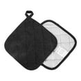 thumbnail image 2 of 4 Pack Pot Holders for Kitchen Heat Resistant Pot Holders Sets Oven Hot Pads Terry Cloth Pot Holders for Cooking Baking(7"x 7",BLACK), 2 of 8