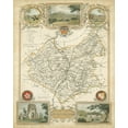 thumbnail image 2 of Unknown 12x14 Black Ornate Wood Framed with Double Matting Museum Art Print Titled - Map of Leicestershire, 2 of 4
