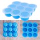 thumbnail image 2 of Recipiente portátil de silicona de seguridad para alimentos de bebé, con 9 compartimentos, para guardar gelatina y congelador (azul cielo), 2 of 7