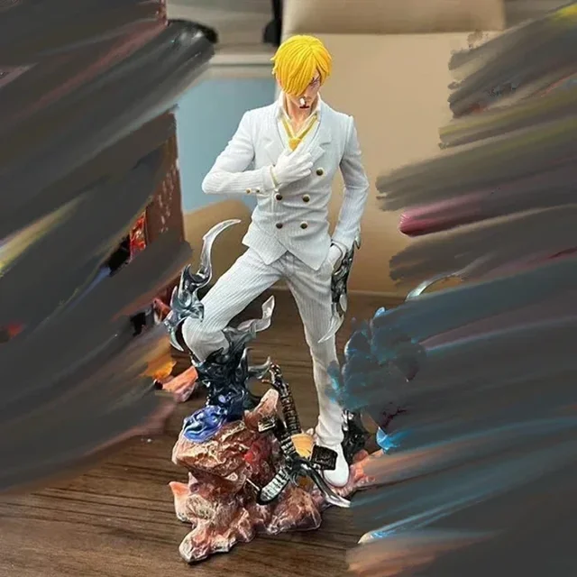 Figura de acción de One Piece Vinsmoke Sanji de 25cm, modelo de cara reemplazable, estatua de Pvc, muñecas, decoración de escritorio, regalo de Navidad