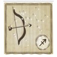 thumbnail image 3 of Zodiac Sagittarius Shower Curtain, Hand Drawn Constellation with Silhouette of a Bow and Arrow, Fabric Bathroom Set with Hooks, 69W X 84L Inches Extra Long, Eggshell Dark Taupe, by Ambesonne, 3 of 3