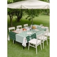 thumbnail image 4 of Outdoor Tablecloths with Umbrella Hole & Zipper, Boho Spring Floral Rectangle Tablecloth 52x70 Inch, Retro Flowers Plants Patchwork Grid Green Waterproof Table Cloth, Patio/Pool/Picnic Table Covers, 4 of 8