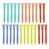 Uxcell 25 Pack Reusable Cable Zip Ties 4.5 Inch Silicone Cord Organizer Straps (Green,Orange,Blue,Red,Yellow)