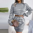thumbnail image 4 of LYXSSBYX Fall Sweaters for Women Women's Fashion Solid Stripe Sleeve Long Sleeve Lapel Dress, 4 of 6