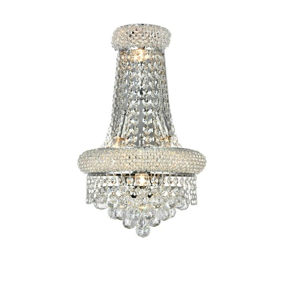 Primo 4 light Chrome Wall Sconce Clear Royal Cut Crystal