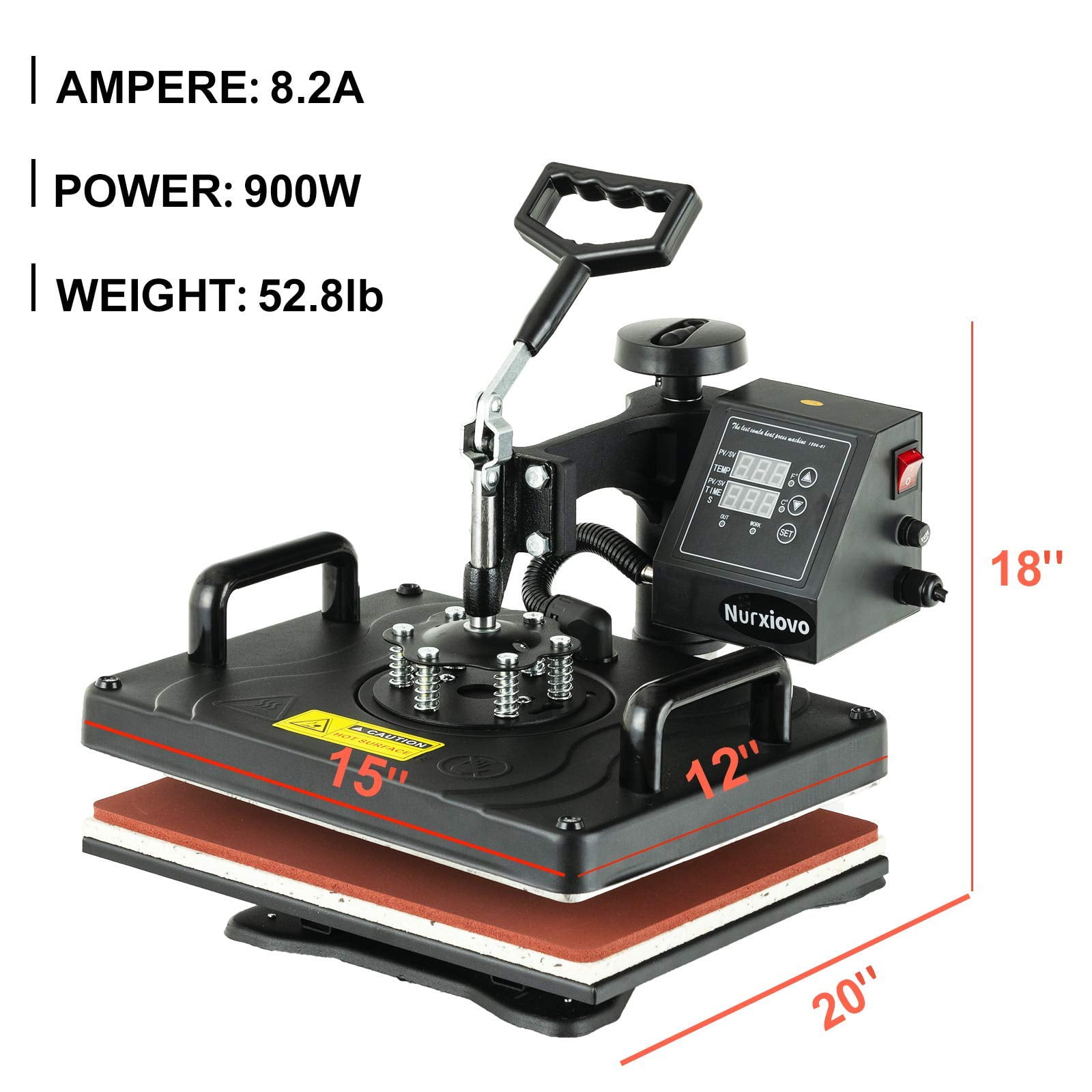 nurxiovo 12x10 heat press machine