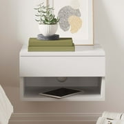 Nathan James Jackson Floating Side Table, White