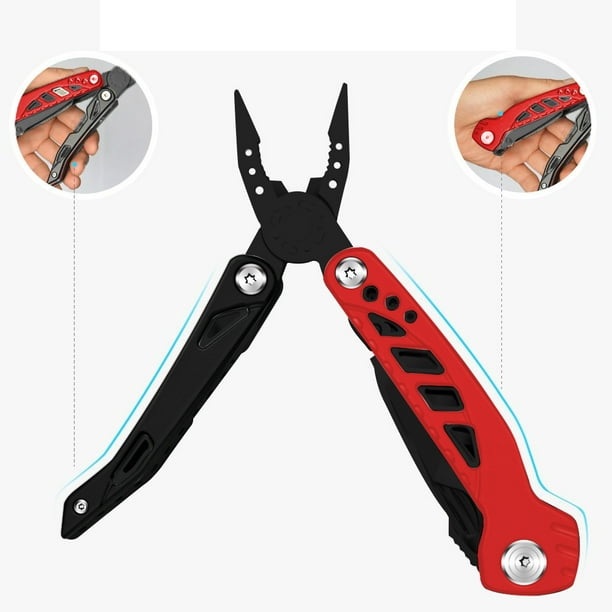 Yundap Morpilot Multitool Pliers, 14 In 1 Stainless Steel Folding Pocket Knife Kit With Durable Nylon Sheath For Survival, Camping, Hiking, Hunting, F