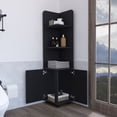 thumbnail image 2 of 3-Tier Shelf and 2-Door Black Corner Cabinet - Concealed Storage in Modern Kitchens, 2 of 4