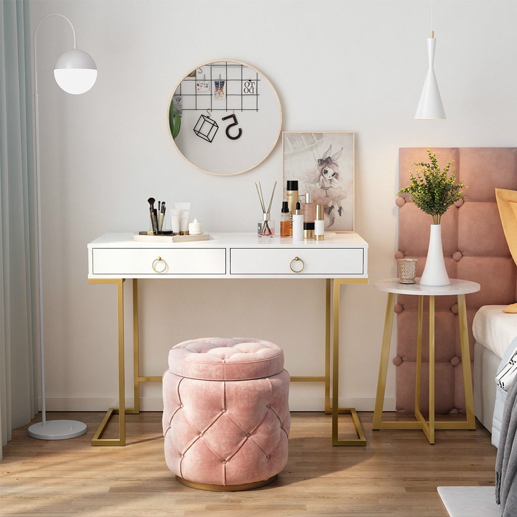 LANGRIA Computer Desk Vanity Table for Home Office, Simple ...
