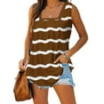 thumbnail image 2 of Birdeem Débardeur pour Femmes Mode Décontractée Sans Manches Imprimé Pliable Blouse T-Shrit, 2 of 12