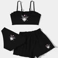 thumbnail image 5 of Conjunto de traje de baño para niños de 3 piezas, Kawaii Girls Sanrios Anime Kuromi Cinnamoroll, chaleco de dibujos animados, calzoncillos, pantalones cortos, bikini, ropa de playa, 5 of 5