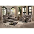 thumbnail image 6 of Pemberly Row Transitional Microfiber Double Glider Reclining Love Seat in Brown, 6 of 7