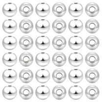 2mm 925 Sterling Silver Beads 180pcs Long-Lasting Round Smooth Spacer Beads Seamless Loose Ball