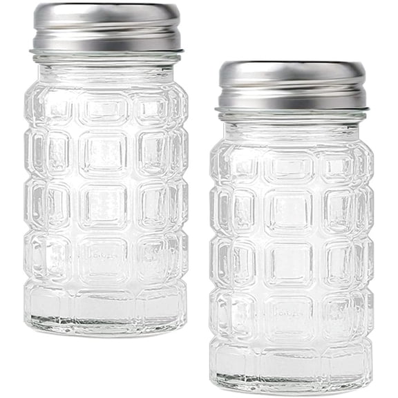 Vintage Glass Salt and Pepper Shakers (2-Pack)——Suitable for use in family kitchens or restaurants