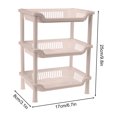 thumbnail image 3 of JilgTeok 2 Packs Rectangular Three-layer Storage Rack Bathroom Plastic Storage Rack Floor Standing Rack for Bathroom Bedroom Laundry Kitchen Office Clearance, 3 of 6