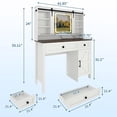 thumbnail image 6 of Kicctian Modern Vanity Desk with LED Mirror & Power Outlet - Makeup Table with 3 Drawers, Cabinet, Shelves & Storage Stool for Bedroom,White, 6 of 6