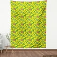 thumbnail image 4 of Exotic Sofa Upholstery Fabric by the Yard, Natural Theme Tropical Plants Along Leaves and Flowers Images on Yellow Background, Decorative Fabric for DIY and Home Accents, Multicolor by Ambesonne, 4 of 5