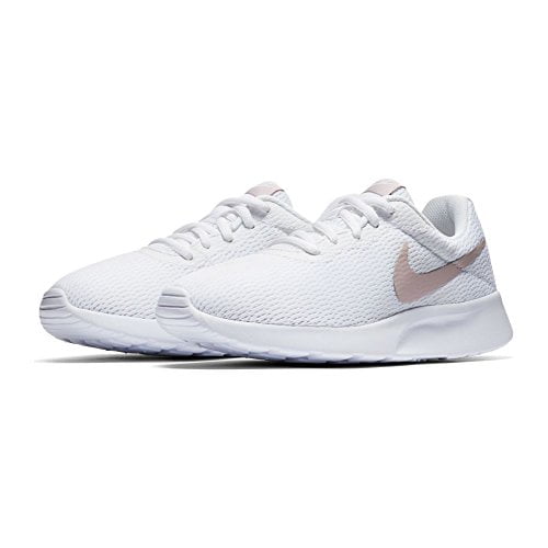 NIKE Women's Tanjun Running Sneaker, White/Metallic Silver/Pure ...