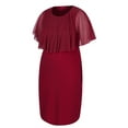 thumbnail image 5 of LapaPlus Wine Red Bodycon Dress, Elegant Ruched Midi Evening Gown for Women, Party Dress (Sizes 0XL-5XL), 5 of 11