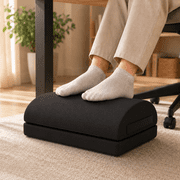 Qutool Memory Foam Foot Rest Under Desk, Adjustable Height Office Footrest with Washable Cover & Non-Slip Bottom, Black