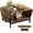Brown, variant on Folding Coffee Tables for Living Room 2-Tier Extended Coffee Table with Storage Vintage Farmhouse Center Table for Large or Small Spaces, Foldable