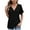 Black, variant on Wdfiry Summer Short Sleeve T-Shirts for Women Fashion Loose Casual V Neck Solid T Shirt Tunic Tops for Women