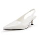 thumbnail image 1 of Zapatos Heelchic Metallic Slingback para mujer, color blanco 8.5, 1 of 8